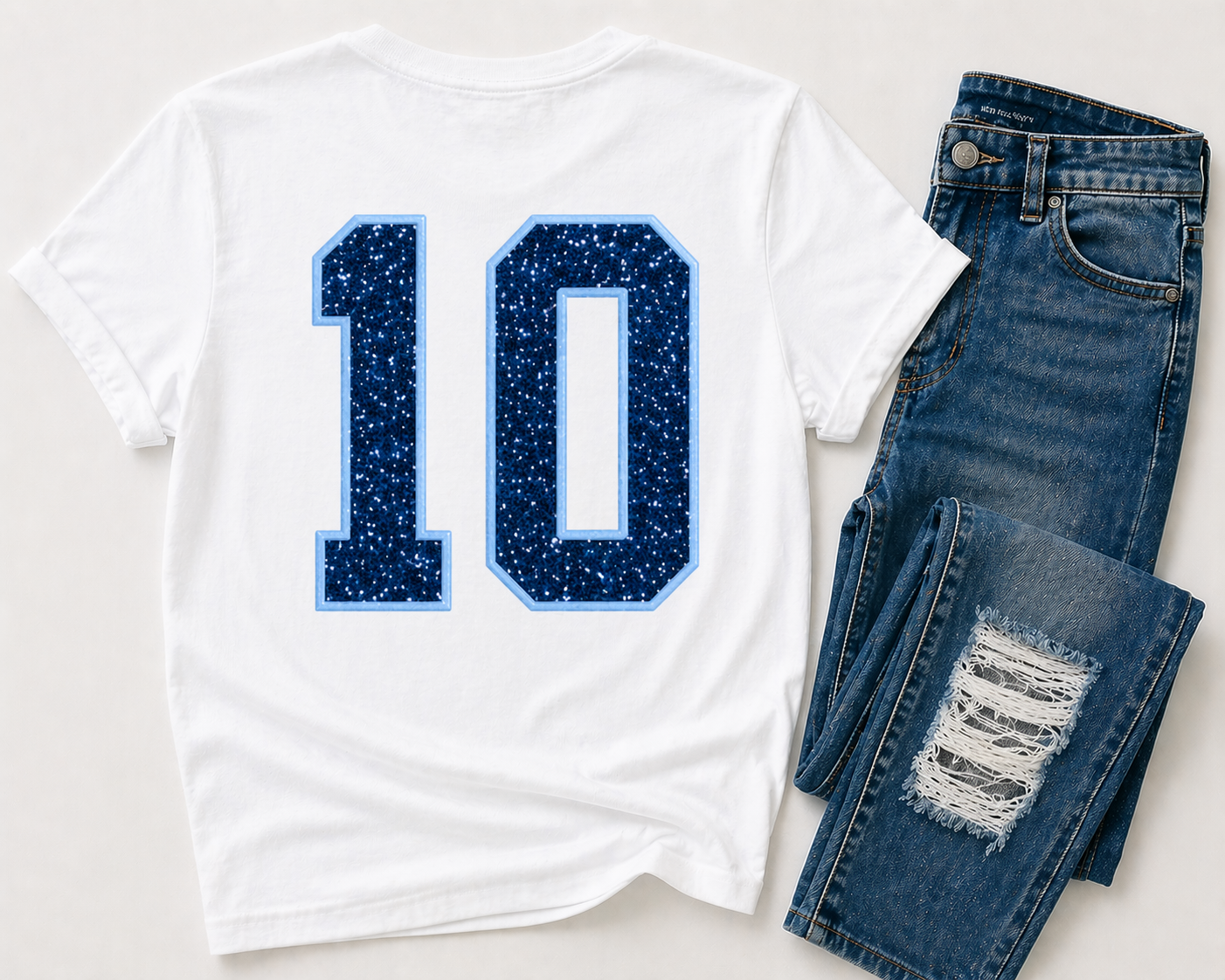 ✨️ Custom Sports Font Sequin & Glitter Applique Bella + Canvas Heavy Tee