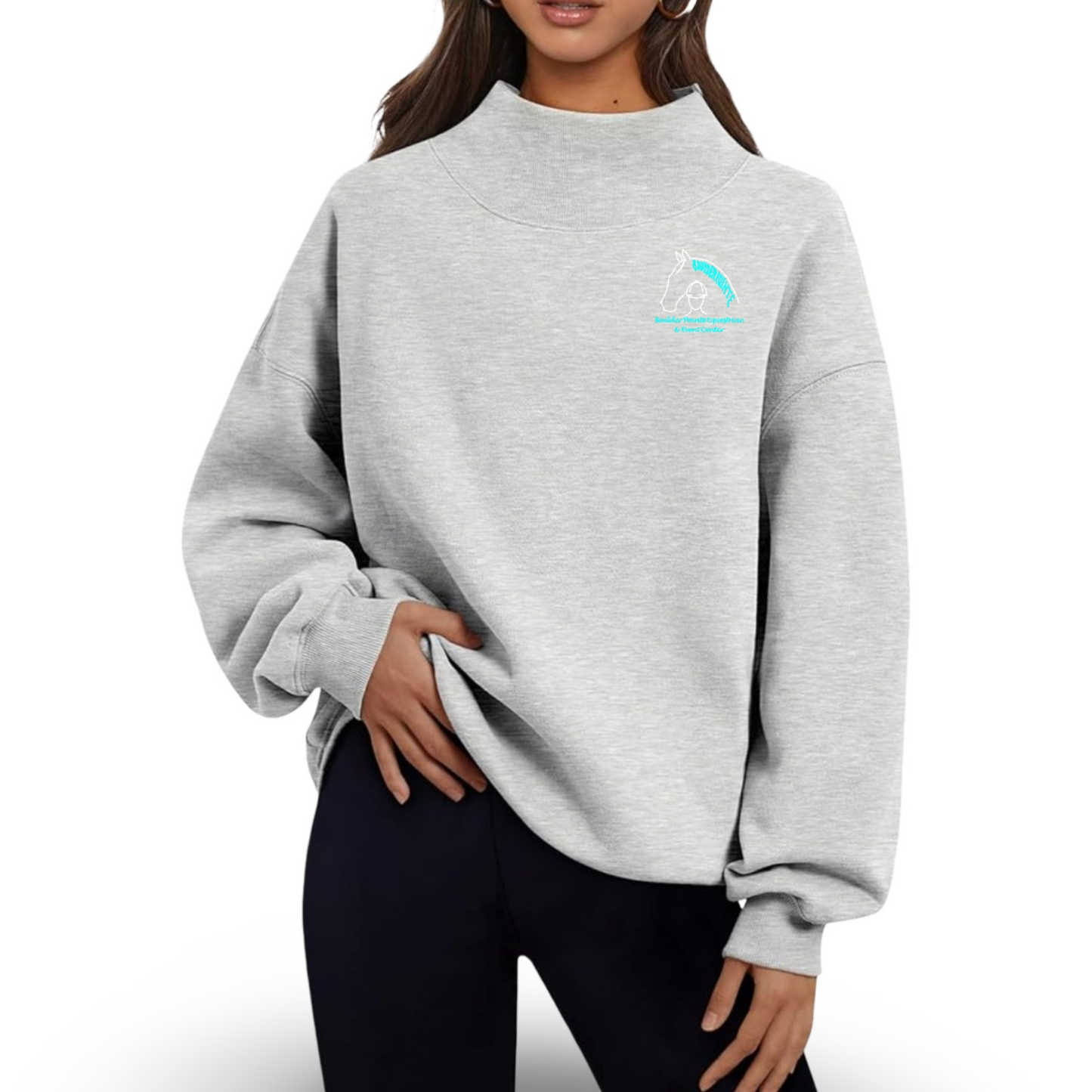 Womens Boulder Pointe Embroidered Mockneck Sweatshirt