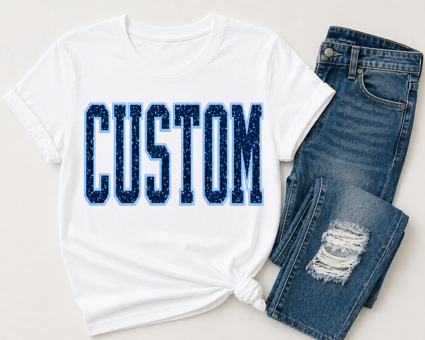 Custom Sports Letter Applique Shirt (Tee, Hoodie, Crew)