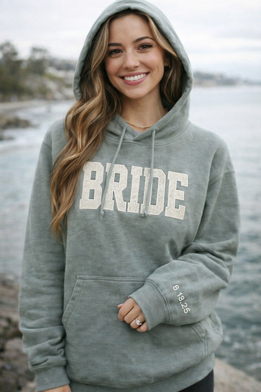 Bride Glitter Applique Comfort Colors Sweatshirt