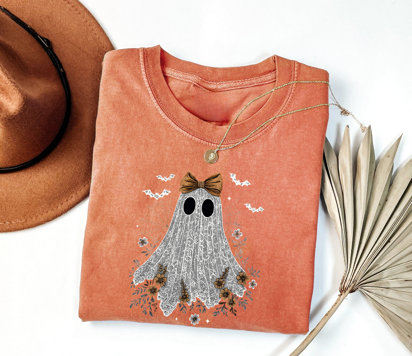 👻 Vintage Wash Lacey Ghost Printed Tee