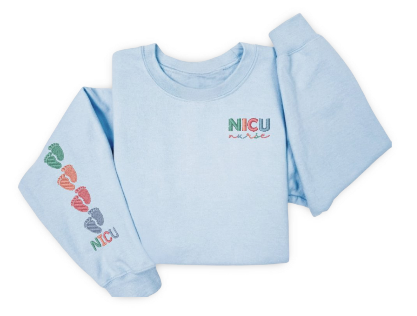 NICU Nurse Embroidered Bella Canvas Sweatshirt