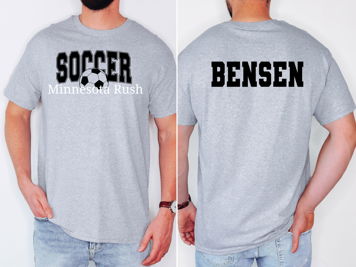 MN Rush Unisex Gildan Soft Style Athletic Gray Tees
