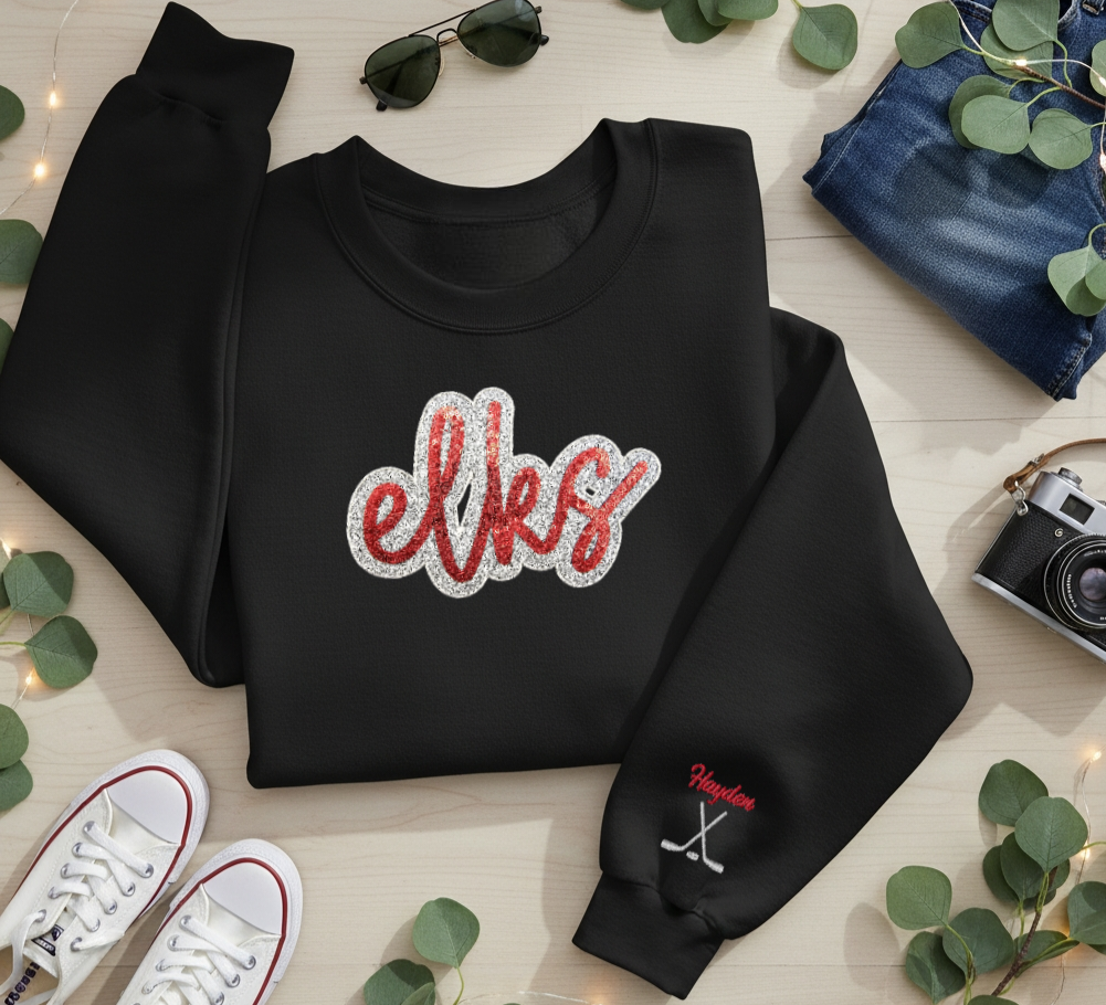 ✨️Elks Glitter & Sequin Bella + Canvas Sweatshirt