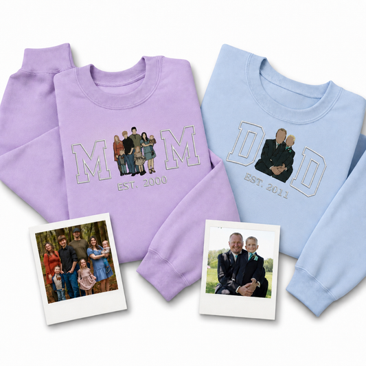 Family Photo Shirt Embroidery