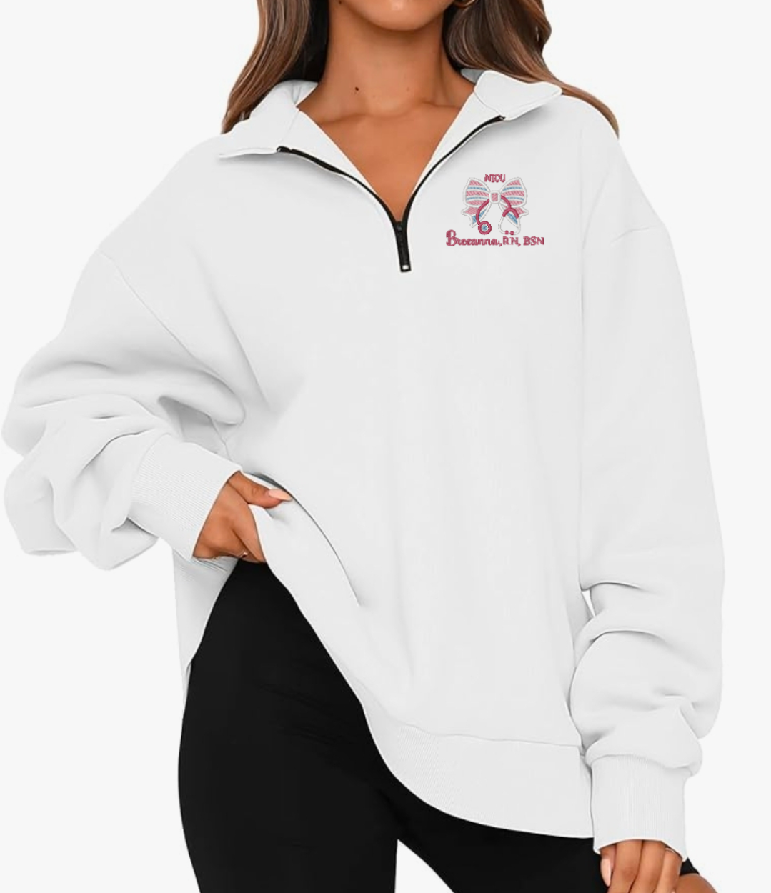 NICU Nurse Personalized baggy Quarter Zip