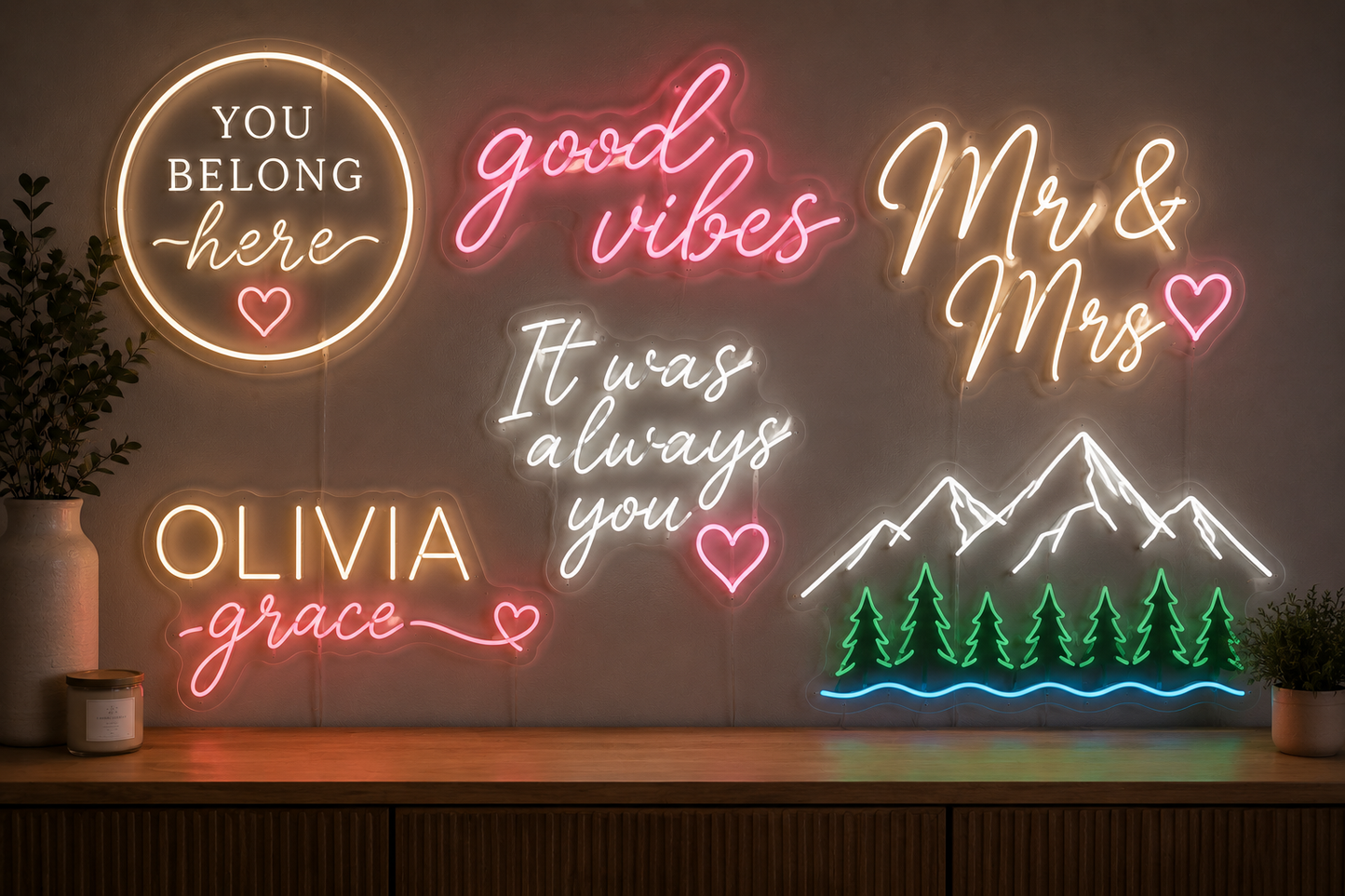 Aspen Woods & Company Custom Neon Signs (Cut to shape)
