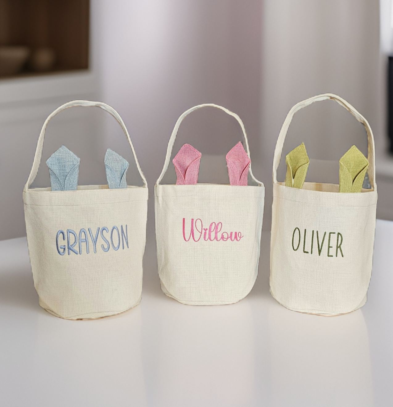 Personalized Embroidered Canvas Easter Bag