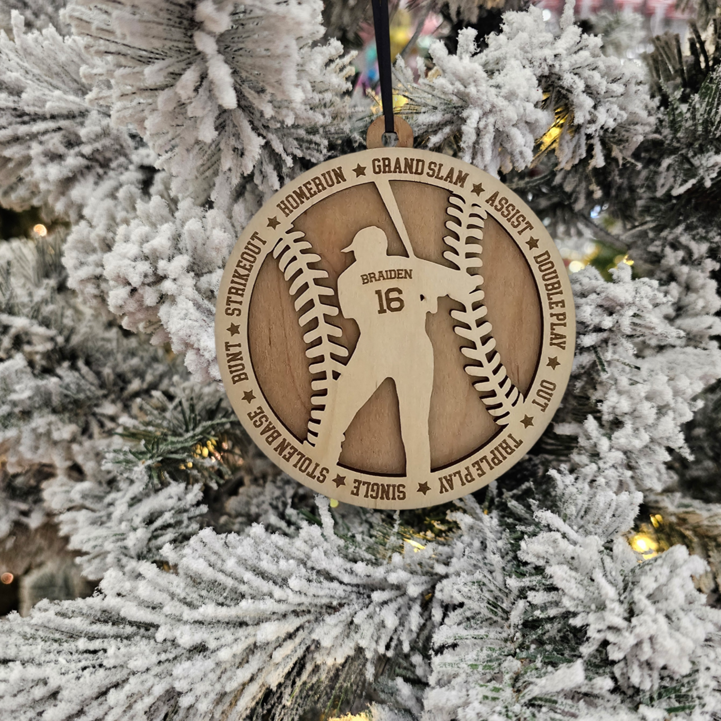Custom Wood Baseball Ornaments