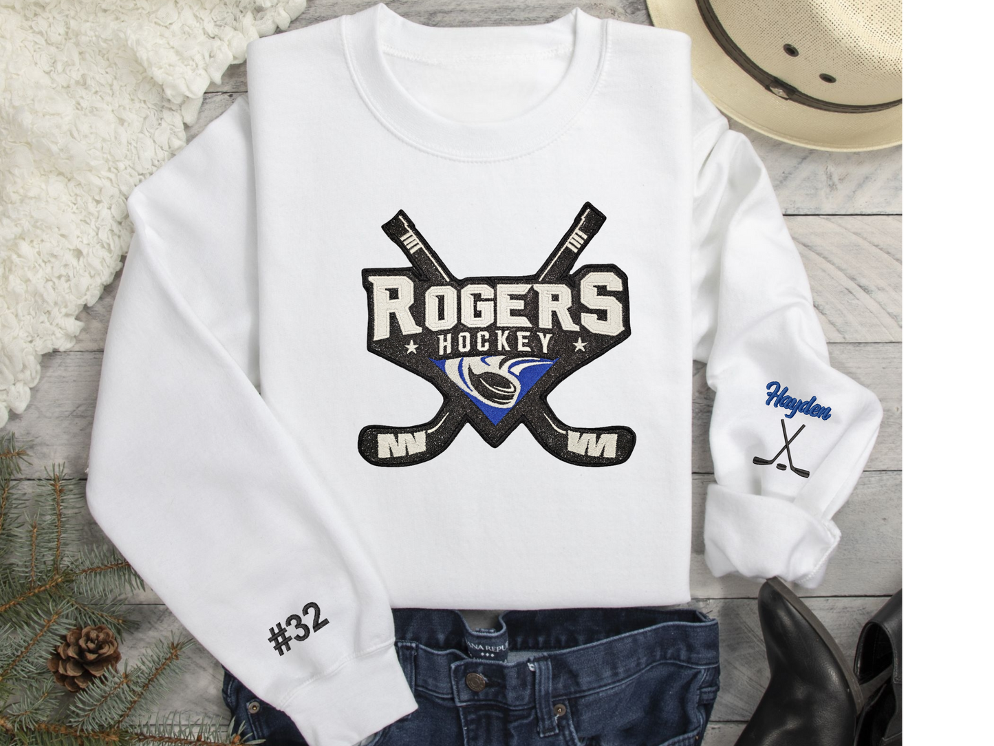 Adult Royals ✨️ Glitter Applique Bella Canvas Crew Sweatshirt