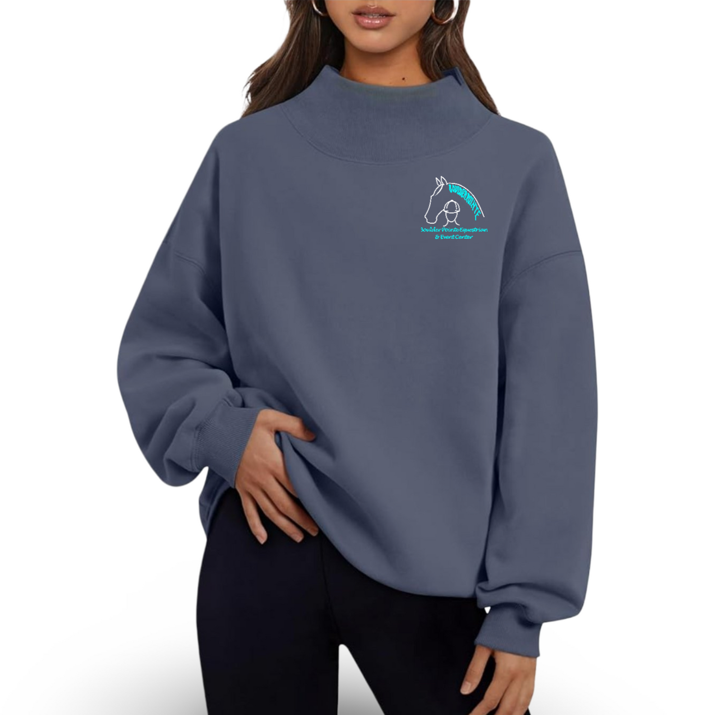 Womens Boulder Pointe Embroidered Mockneck Sweatshirt