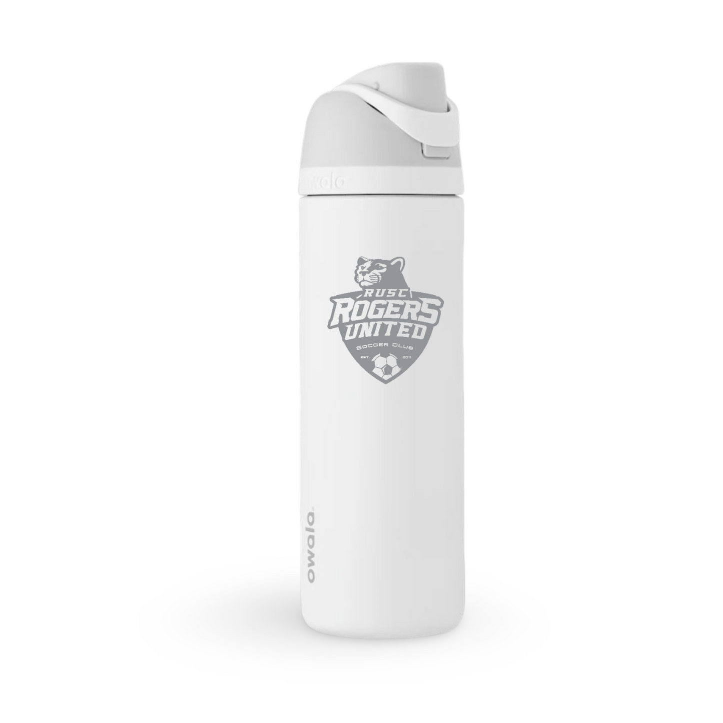 24oz Rogers United Soccer Engraved Owala Free Sip