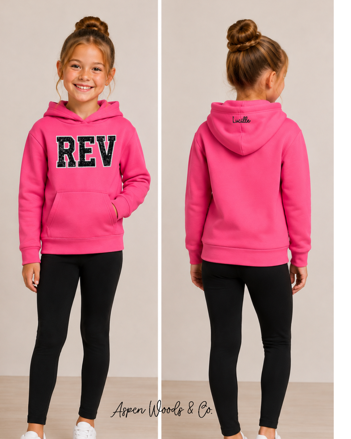 Youth Rev Black & Pink Sequin Hoodie