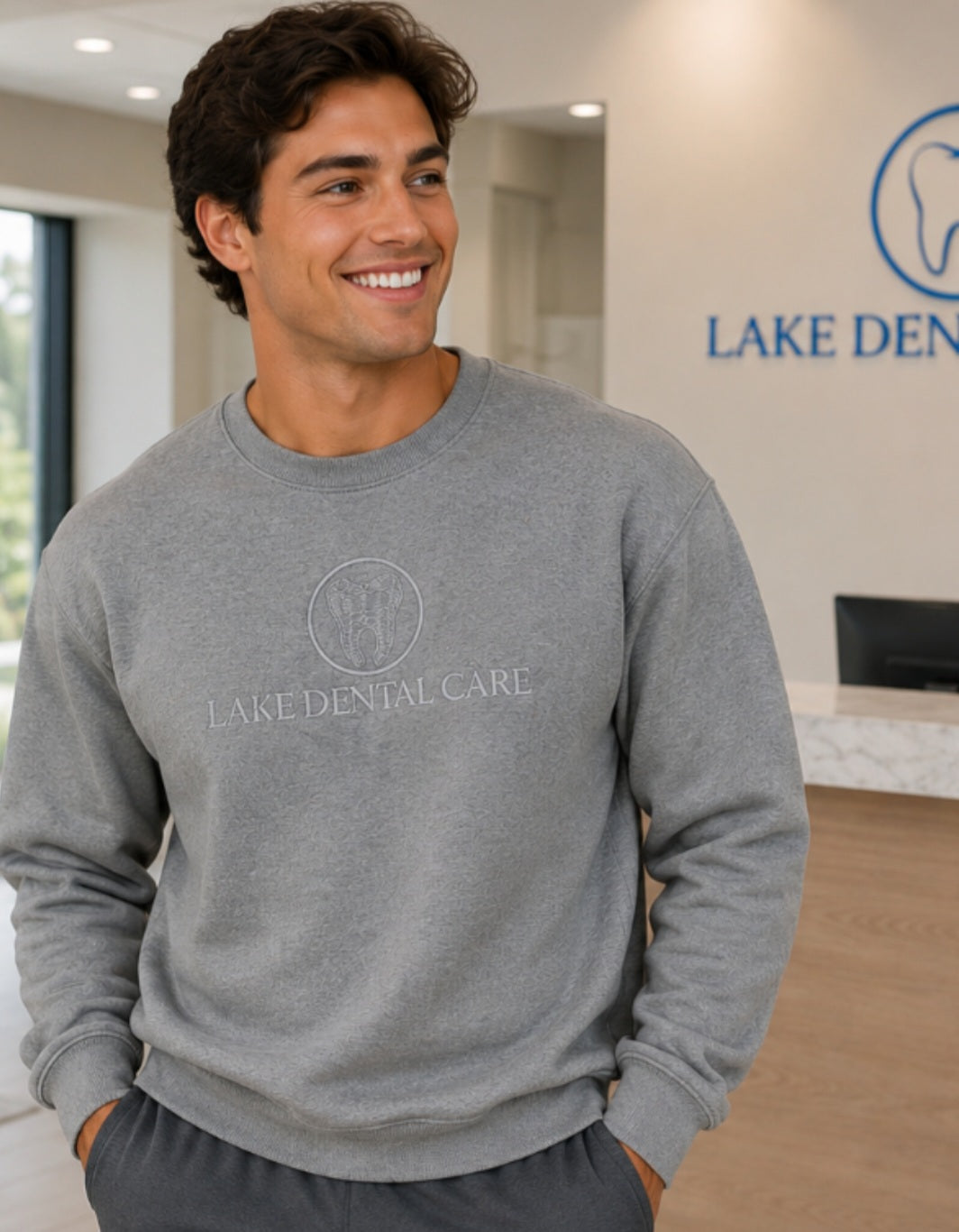 Lake Dental Bella + Canvas Unisex Puff Embroidered Sweatshirt
