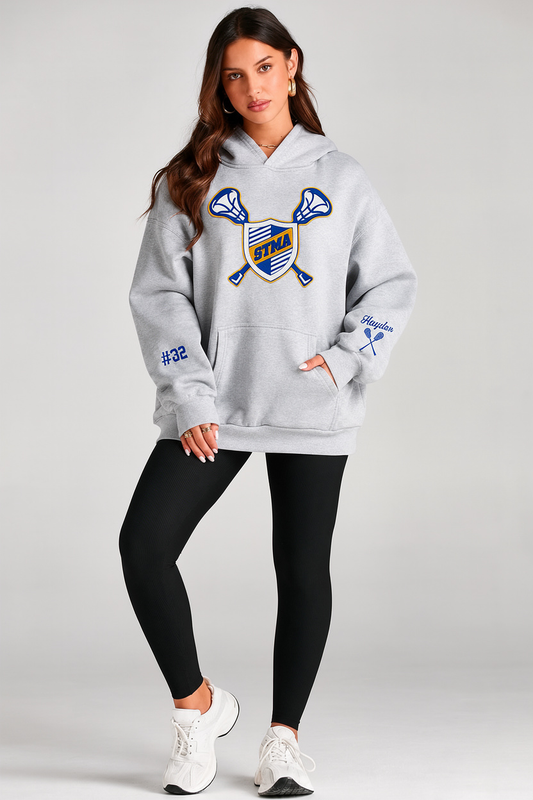 STMA Lacrosse Glitter Embroidered Oversized Hoodie