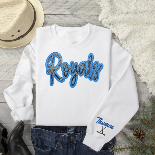Rogers Royals Bella Canvas Glitter✨️ & Sequin Sweatshirt