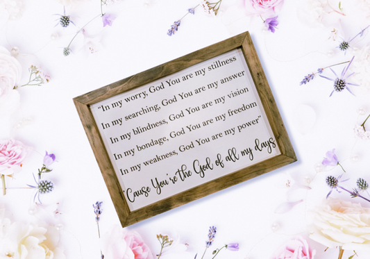 'Cause you're the God of all my days Art