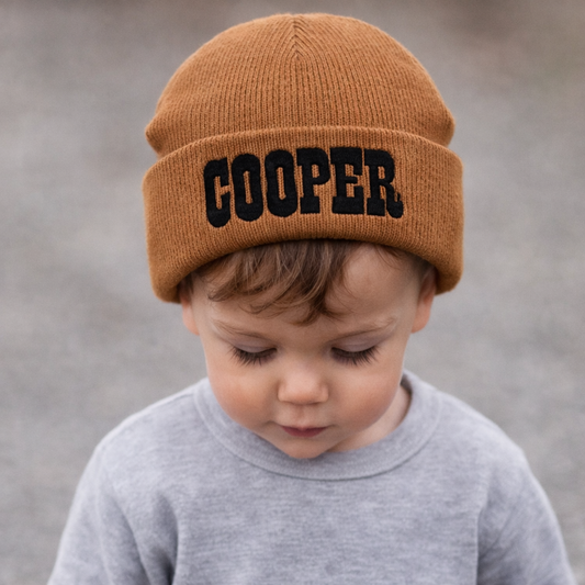 Personalized Kids Knit Beanie Hats