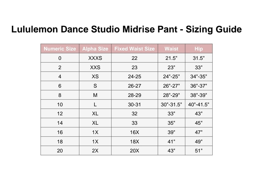 Lululemon Dance Studio Printed Mid-Rise Pant