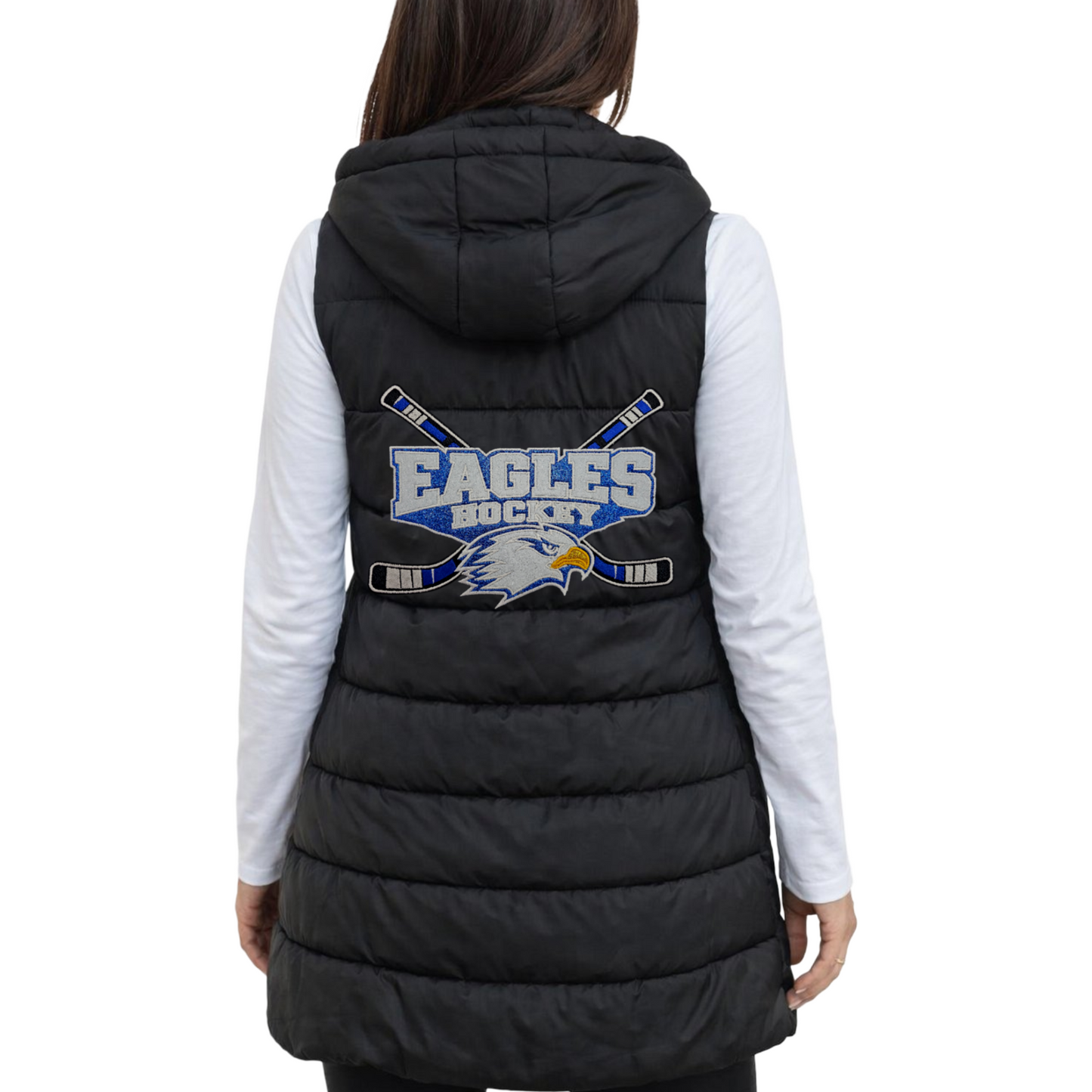 Becker Big Lake Hockey ✨️Glitter Applique Puffer Vest