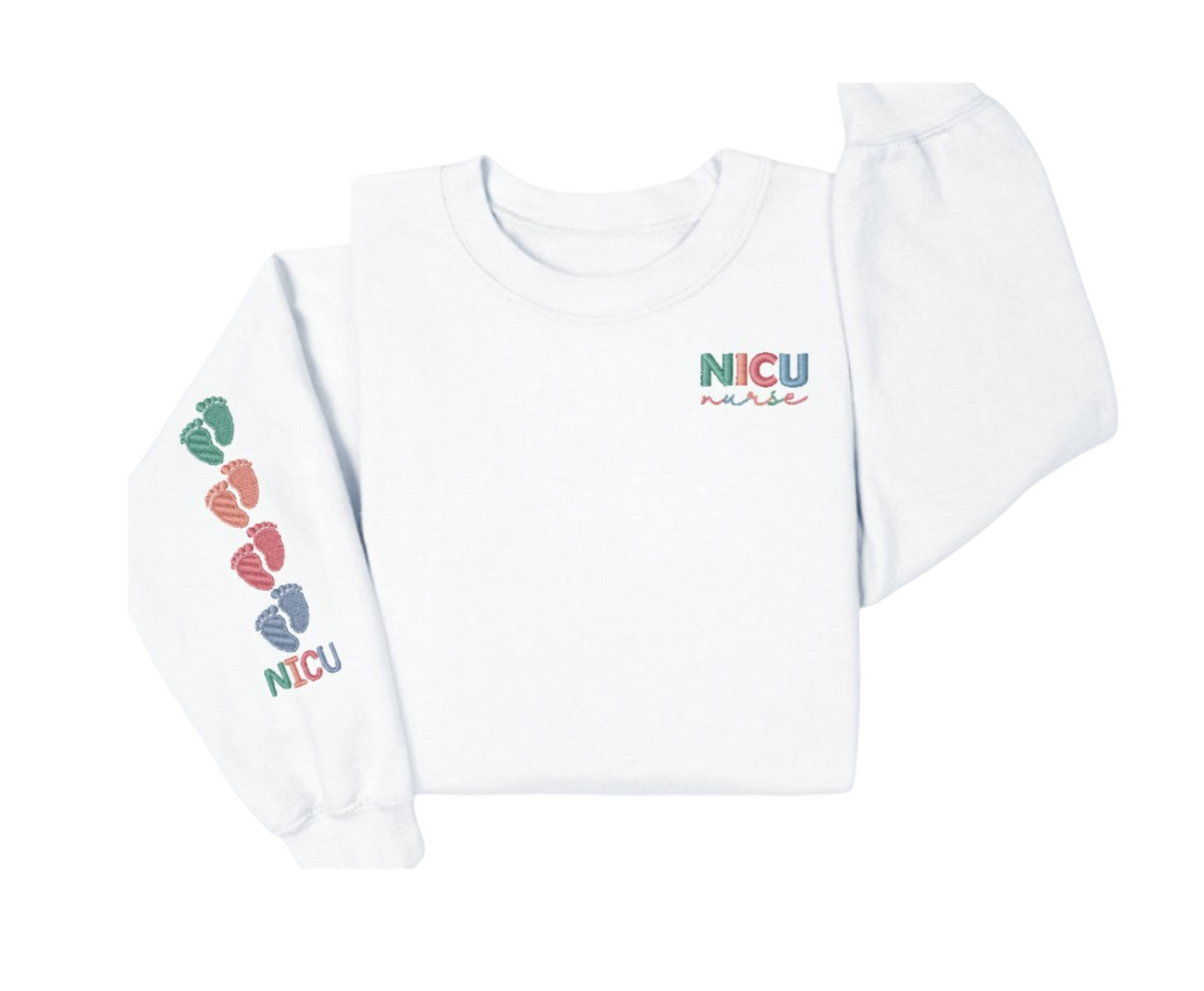 NICU Nurse Embroidered Bella Canvas Sweatshirt
