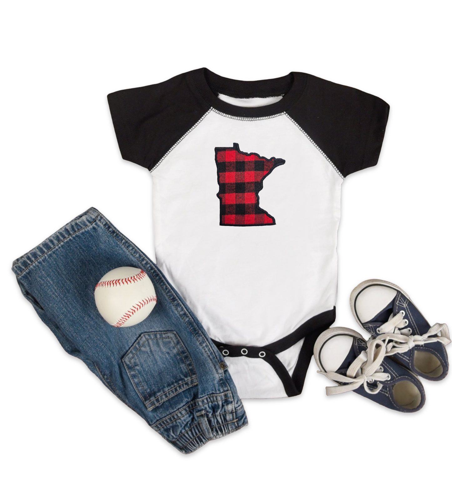 Classic Minnesota Buffalo Plaid Baseball T (Adult, Youth, Toddler & Infant)