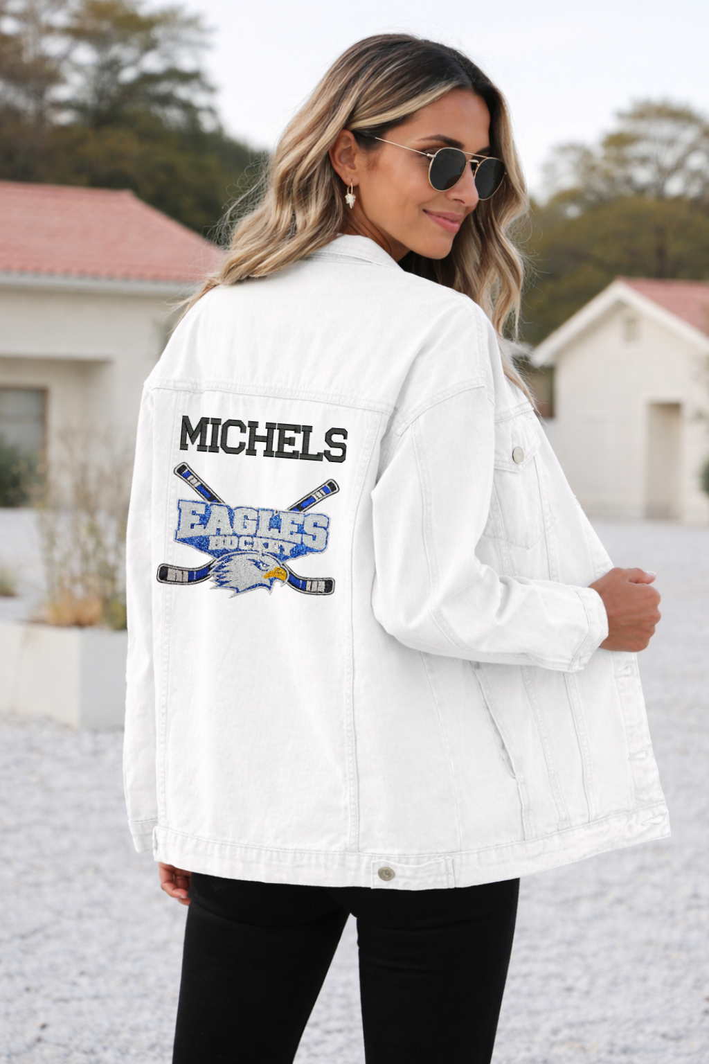 Womens Becker-Big Lake Hockey ✨️ Glitter Jean Jacket