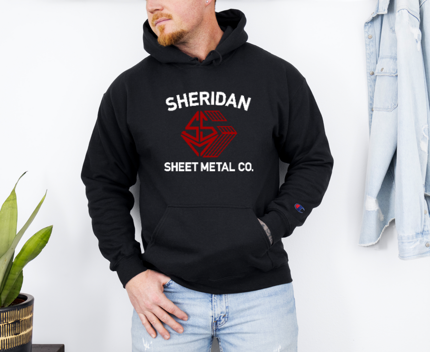 Sheridan Classic Logo Printed Champion Hoodie (Unisex)