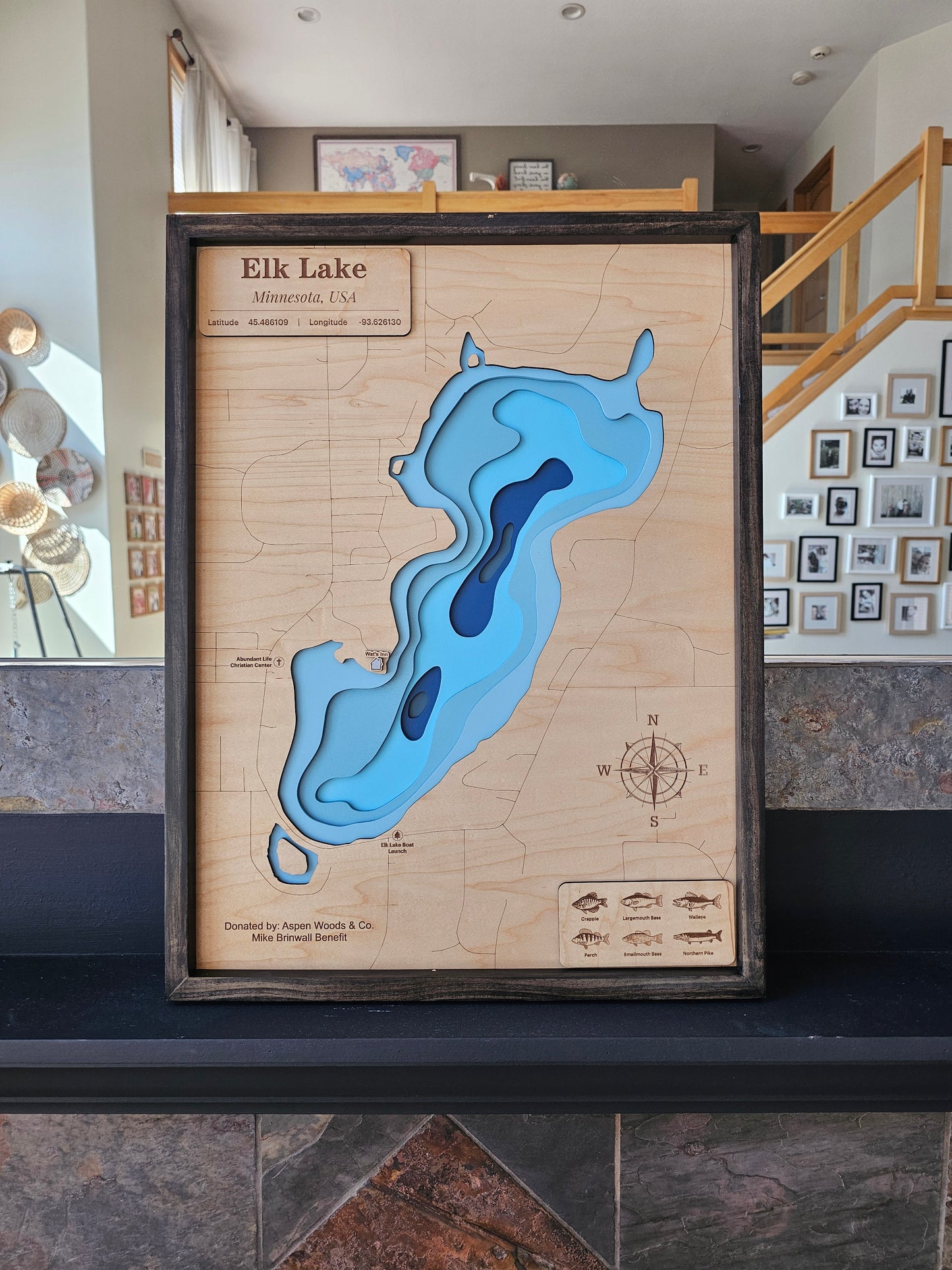 Custom Wood Bathymetric Maps