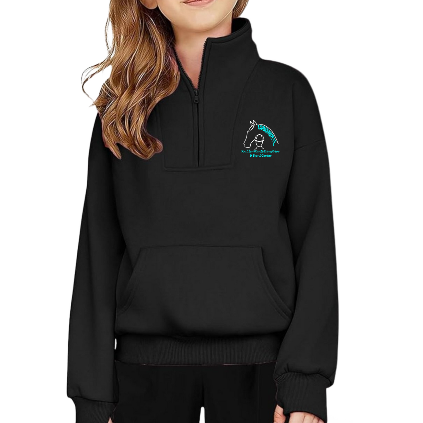 Girls Boulder Pointe Embroidered Half Zip
