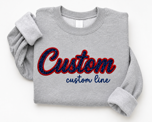 Custom Cursive Word Single Applique (Adult & Youth)
