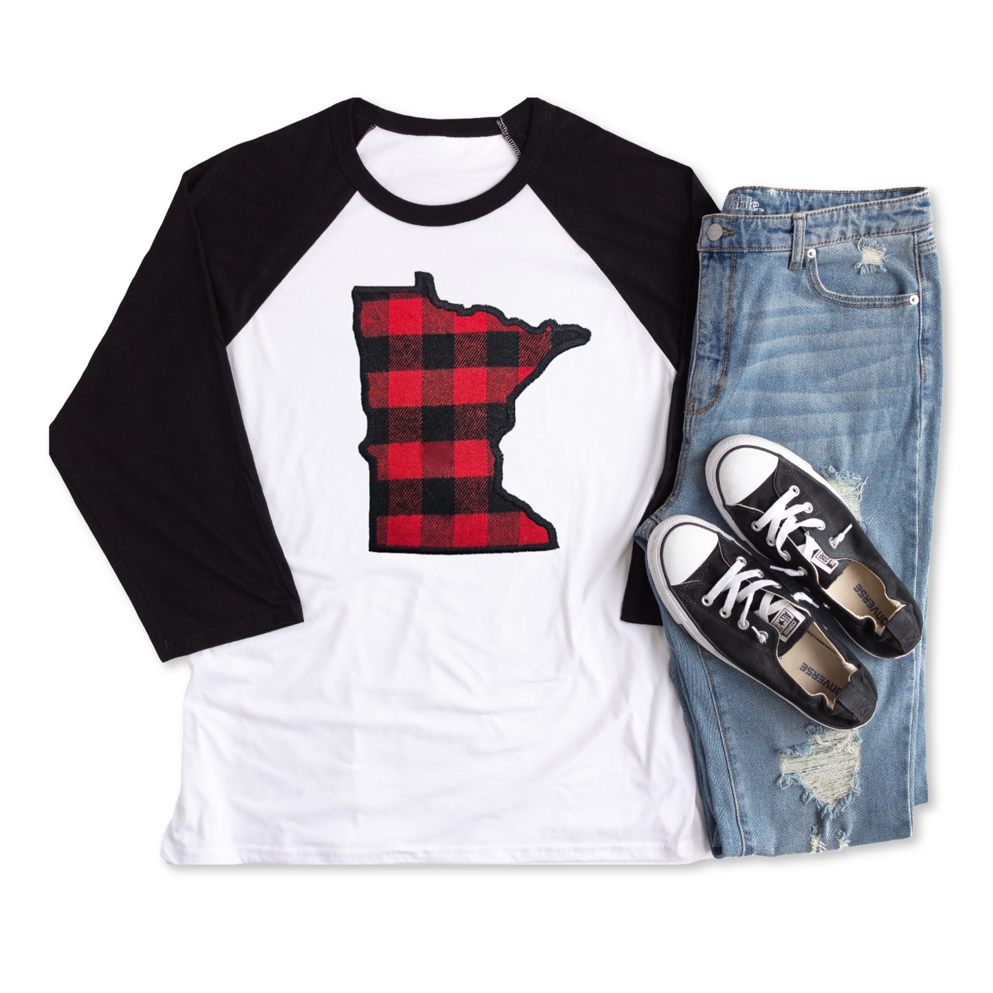 Classic Minnesota Buffalo Plaid Baseball T (Adult, Youth, Toddler & Infant)