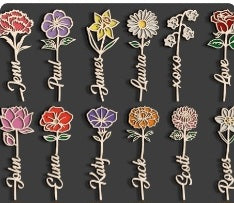Personalized Wood Flowers