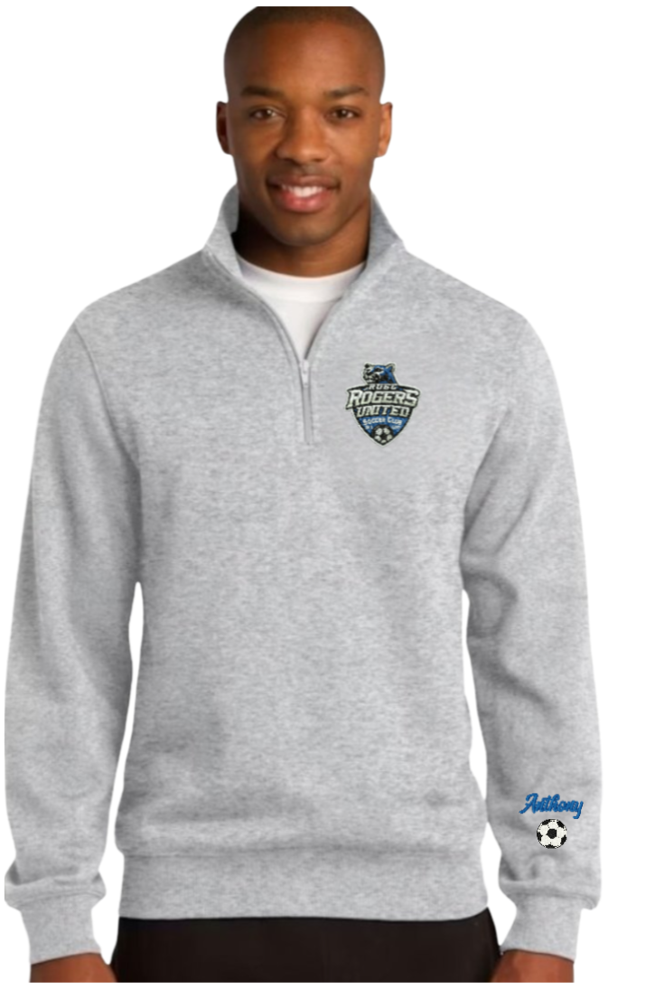 Rogers United Embroidered Unisex Fleece Quarter Zip